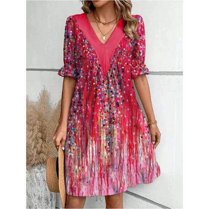Women’s V-Neck Flowy Mini Dress