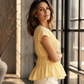 Women's Casual Cap Sleeve Ruched Top