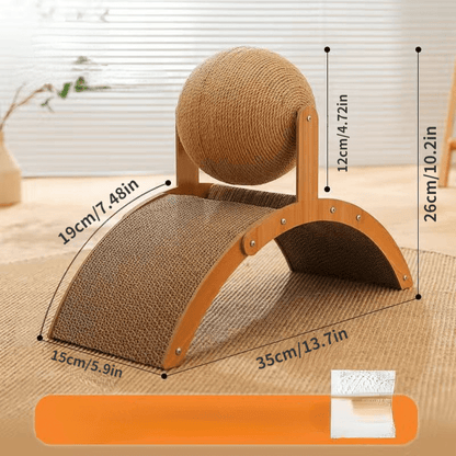 Natural Sisal Cat Scratching Ball With Cardboard Pad