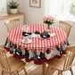 Red Plaid Rooster Tablecloth