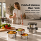 3-Piece Stainless Steel Lunch Box Set with Airtight Lids for School and Office