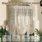 Embroidered Floral Tie-Up Sheer Curtain