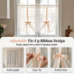Embroidered Floral Tie-Up Sheer Curtain