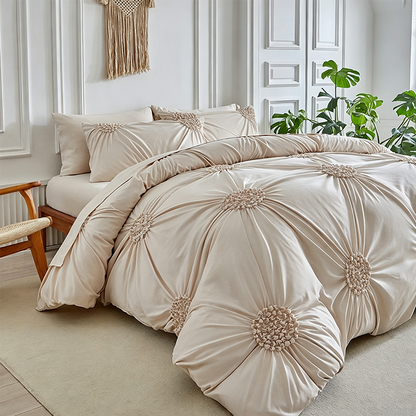 Elegant Pinch Pleat Duvet Cover Set