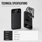 Portable Power Bank with 4 Built-in Cables