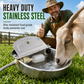 ⏰🐄 Automatic 304 Stainless Steel Drinking Bowl with Float and Drain Hole for Cattle Horses Sheep and Dogs 🤖