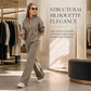Women's Heavyweight Cotton-Blend Two-Piece Tracksuit Set with Zip-Up and Wide-Leg Pants