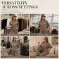 Women's Heavyweight Cotton-Blend Two-Piece Tracksuit Set with Zip-Up and Wide-Leg Pants