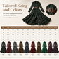 Plus Size Women French Vintage Plaid Dress with Irregular Hem and Slimming Design