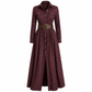 Plus Size Women French Vintage Plaid Dress with Irregular Hem and Slimming Design