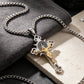 Men's Stainless Steel Vintage Cross Pendant Necklace