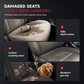 Universal Full Coverage Leather Car Seat Covers All Seasons Cushion Protectors with Color Block Horizontal Stripe Design for 5-Seat Cars