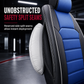 Universal Full Coverage Leather Car Seat Covers All Seasons Cushion Protectors with Color Block Horizontal Stripe Design for 5-Seat Cars