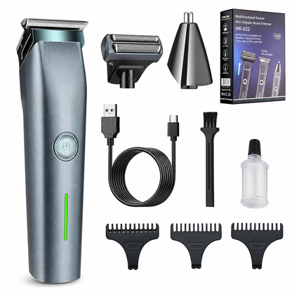 Men's 3 in 1 Electric Hair Clipper Grooming Kit USB Rechargeable Hair Trimmer Shaver and Nose Hair Trimmer Set