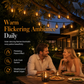 Solar Flame String Lights Outdoor Waterproof Decorative Lighting with Light Sensor for Garden Patio Yard Camping