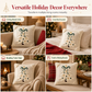 🎄 Embroidered Christmas Tree Throw Pillow Cover with Bow 45x45cm Decorative Cushion Cover for Living Room Sofa 🧸