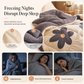 Warm Lamb Fleece and Aloe Cotton Winter Comforter Fleece Lined Quilt Insert with Dark Floral Pattern