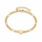 Minimalist Stainless Steel Gold Plated Heart Initial Bracelet for Women