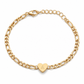 Minimalist Stainless Steel Gold Plated Heart Initial Bracelet for Women