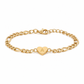 Minimalist Stainless Steel Gold Plated Heart Initial Bracelet for Women
