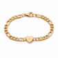 Minimalist Stainless Steel Gold Plated Heart Initial Bracelet for Women