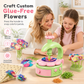 Kids DIY Flower Bouquet Making Kit with Flower Press Machine Arts and Crafts Toy Gift for Girls