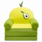 Kids Folding Sofa Bed 3-Tier Cartoon Toddler Lounger Chair with Removable Washable Cover for Napping 120cm Unfolded