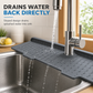 Cuttable Food Grade Silicone Faucet Splash Guard Mat Thickened Sloped Kitchen Sink Draining Pad with Pattern