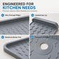 Cuttable Food Grade Silicone Faucet Splash Guard Mat Thickened Sloped Kitchen Sink Draining Pad with Pattern