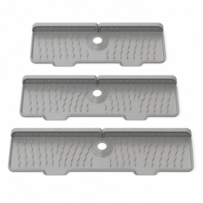 Cuttable Food Grade Silicone Faucet Splash Guard Mat Thickened Sloped Kitchen Sink Draining Pad with Pattern