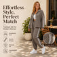 Women's Side Stripe Button-Down Shirt & Joggers Set