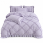 French Princess Style Washed Cotton Bedding Set Simple and Fresh 4-Piece Duvet Cover and Sheet Set for All Seasons