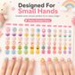 Kids Handmade Press On Nails Set 144 Pieces Almond Shape Cartoon False Nail Tips