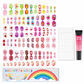 Kids Handmade Press On Nails Set 144 Pieces Almond Shape Cartoon False Nail Tips