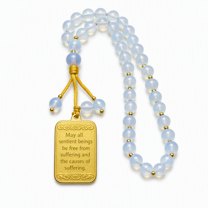 Stainless Steel Arabic Medallion Car Hanging Ornament with Blue Glass Chain