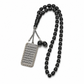 Stainless Steel Arabic Medallion Car Hanging Ornament with Blue Glass Chain