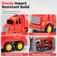 Kids Inertia Toy Carrier Truck Set with 1 Large Storage Transport Vehicle and 6 Small Cars