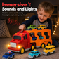 Kids Inertia Toy Carrier Truck Set with 1 Large Storage Transport Vehicle and 6 Small Cars