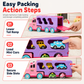 Kids Inertia Toy Carrier Truck Set with 1 Large Storage Transport Vehicle and 6 Small Cars