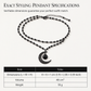 Gothic Dark Crystal Beaded Chain Necklace with Hollow Out Moon Alloy Pendant