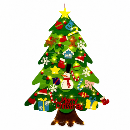 DIY Felt Christmas Tree Set with Detachable Ornaments for Kids Wall Hanging Christmas Decorations
