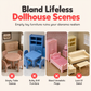 Miniature Folding Table and Chair Toy Set with Simulated Play Food Models for Kids Pretend Play