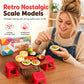 Miniature Folding Table and Chair Toy Set with Simulated Play Food Models for Kids Pretend Play