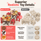 Miniature Folding Table and Chair Toy Set with Simulated Play Food Models for Kids Pretend Play