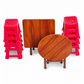 Miniature Folding Table and Chair Toy Set with Simulated Play Food Models for Kids Pretend Play