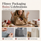 Elegant Christmas Holiday Gift Bag with Handles and Gold Stamped Christmas Tree Design for Gift Packaging