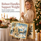 Elegant Christmas Holiday Gift Bag with Handles and Gold Stamped Christmas Tree Design for Gift Packaging