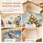 Elegant Christmas Holiday Gift Bag with Handles and Gold Stamped Christmas Tree Design for Gift Packaging