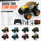 360 Degree Rotating RC Stunt Car with Music and Lights Dinosaur and Shark Head Monster Truck Toy for Kids