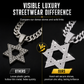Hip Hop Iced Out Rhinestone Hollow Star of David with 50cm Chain
